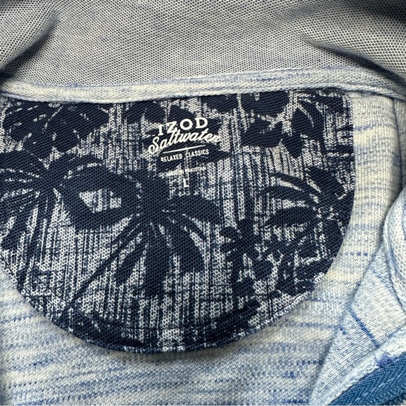 Men’s Izod Blue / White Long Sleeve Quarter Zip Jacket - Picture 5 of 5